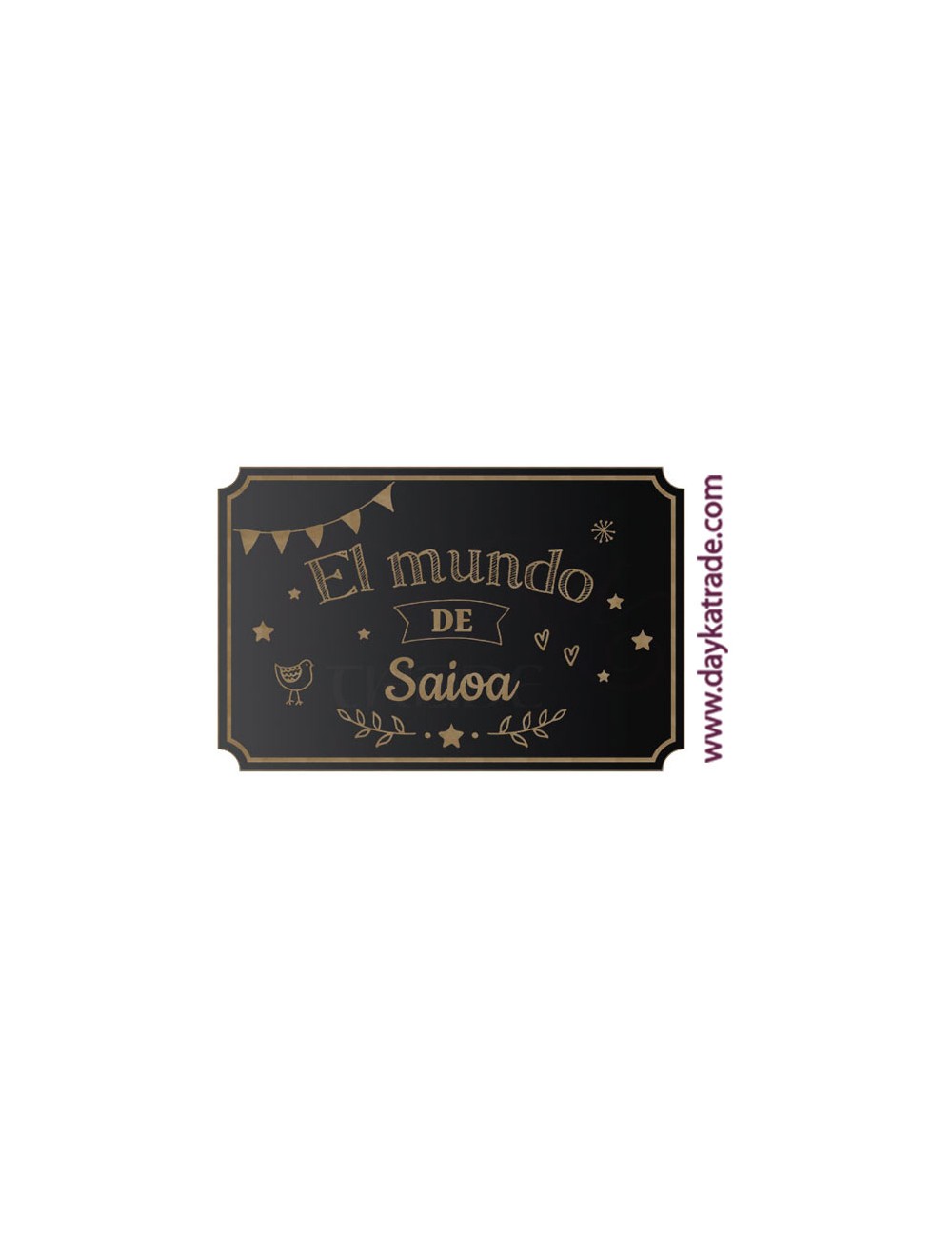 Placa Puerta Pizarra Infantil Pajarito Rectangular