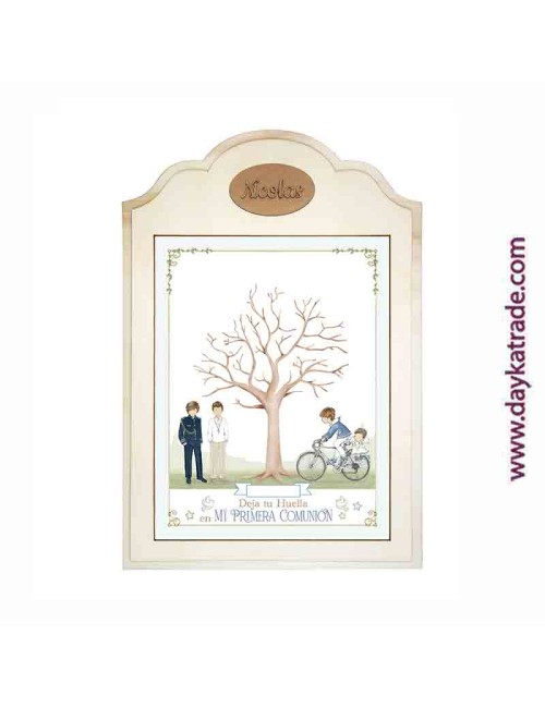 Árbol de huellas Comunión Niños Con Marco