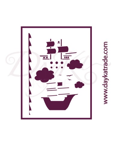 Stencil A3 dayka "barco pirata"