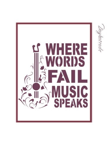 Stencil A3 dayka "frase con guitarra"