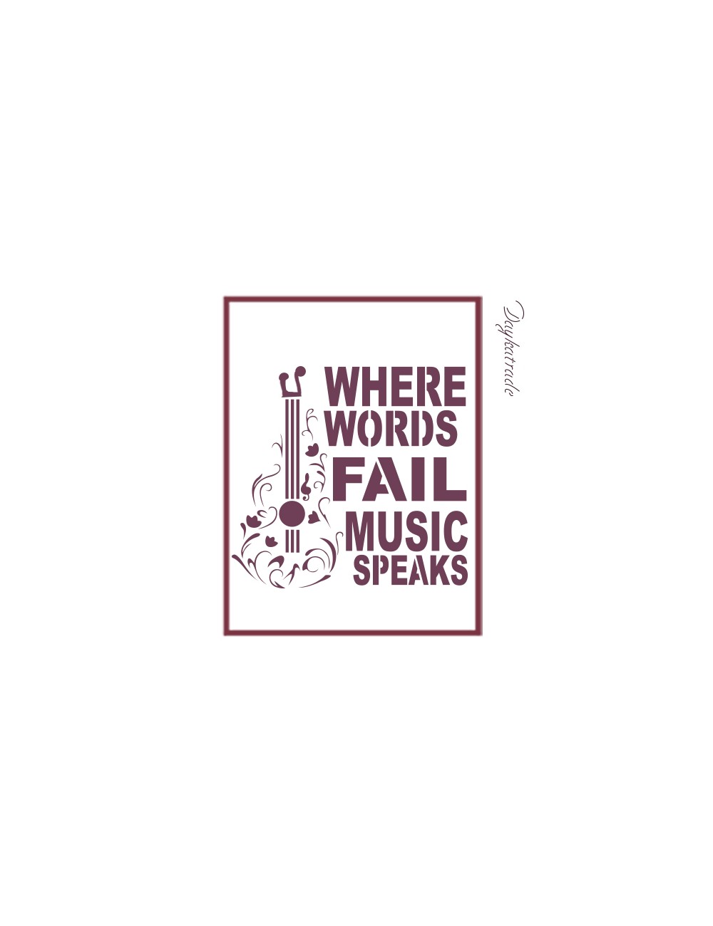 Stencil A3 dayka "frase con guitarra"
