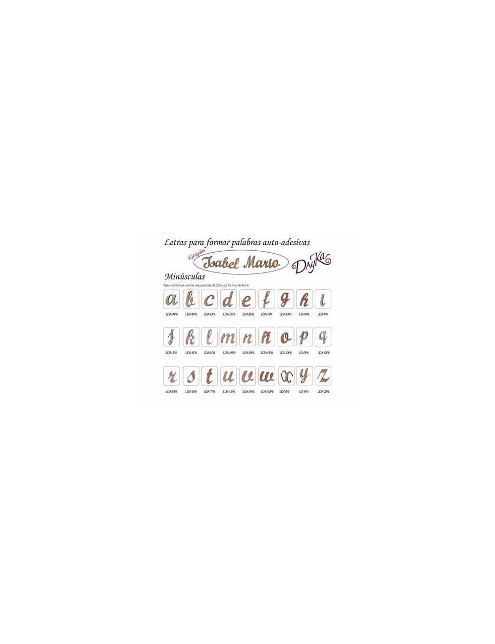 Letras Dm 8Cm. Autoadhesivas