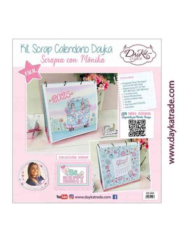 kit calendario 2025 scrapbooking "Be Happy"