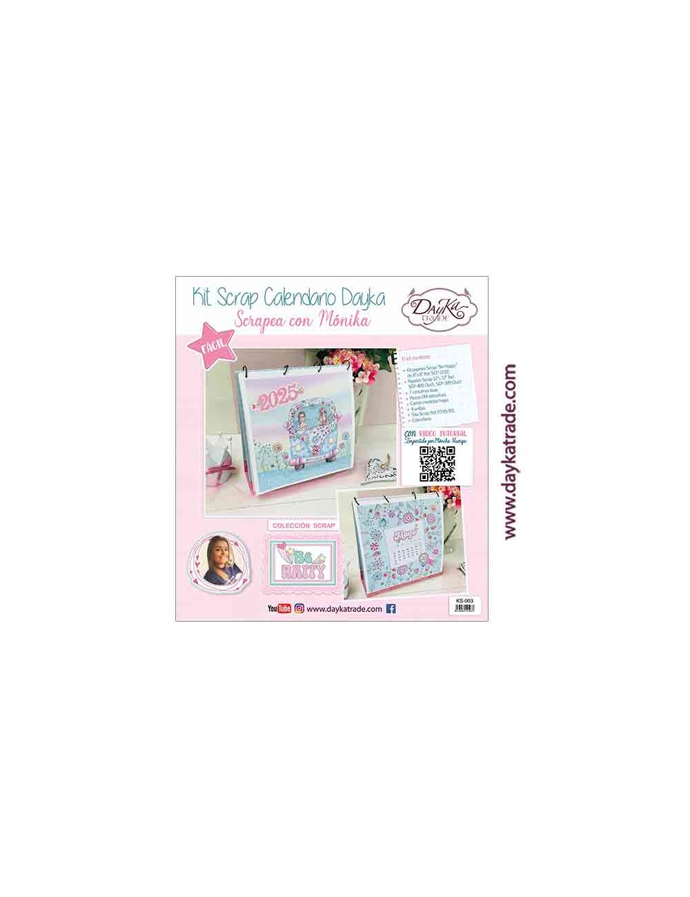 kit calendario 2025 scrapbooking "Be Happy"
