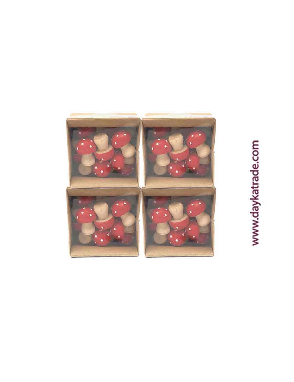 Set de 4 cajas de setas de madera
