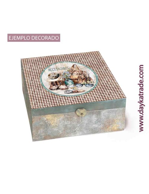 Caja de accesorios con tela prediseñada