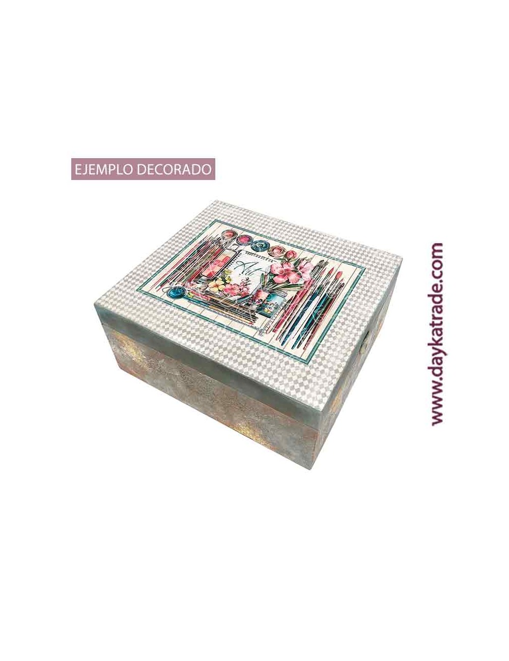 Caja de arte con tela prediseñada