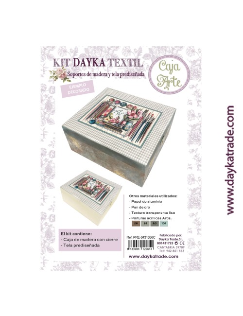 Caja de arte con tela prediseñada