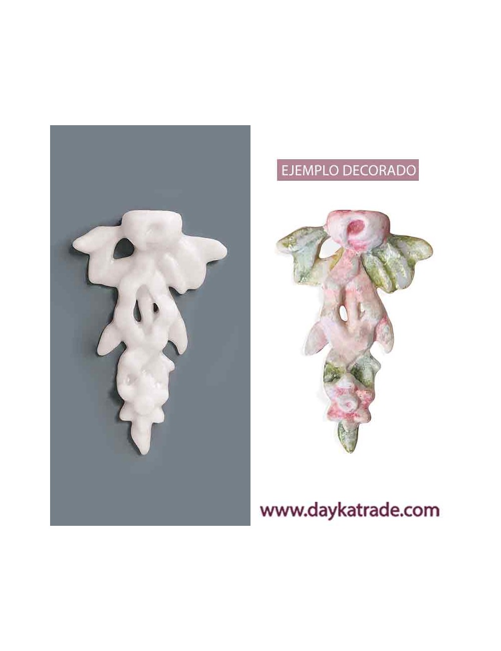 Remate floral de resina