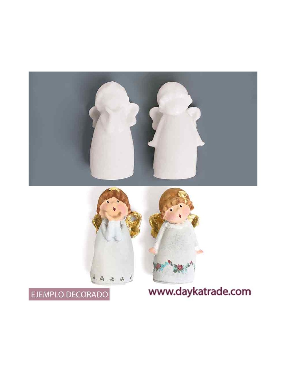 Set de dos figuras de resina de ángeles