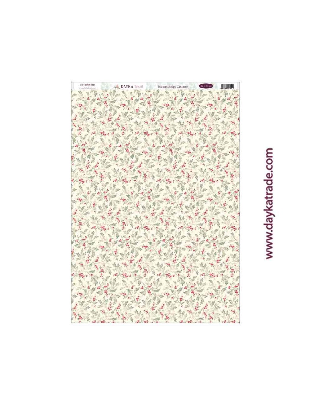 Tela para scrap y cartonaje - fondo de ramas colección "adorada navidad"