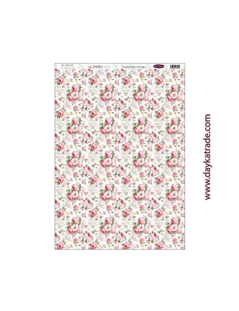 Tela para scrap y cartonaje - fondo flores colección "adorada navidad"