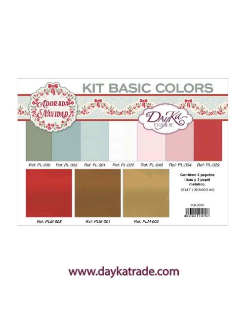 Kit de papeles basic colors colección "adorada navidad"
