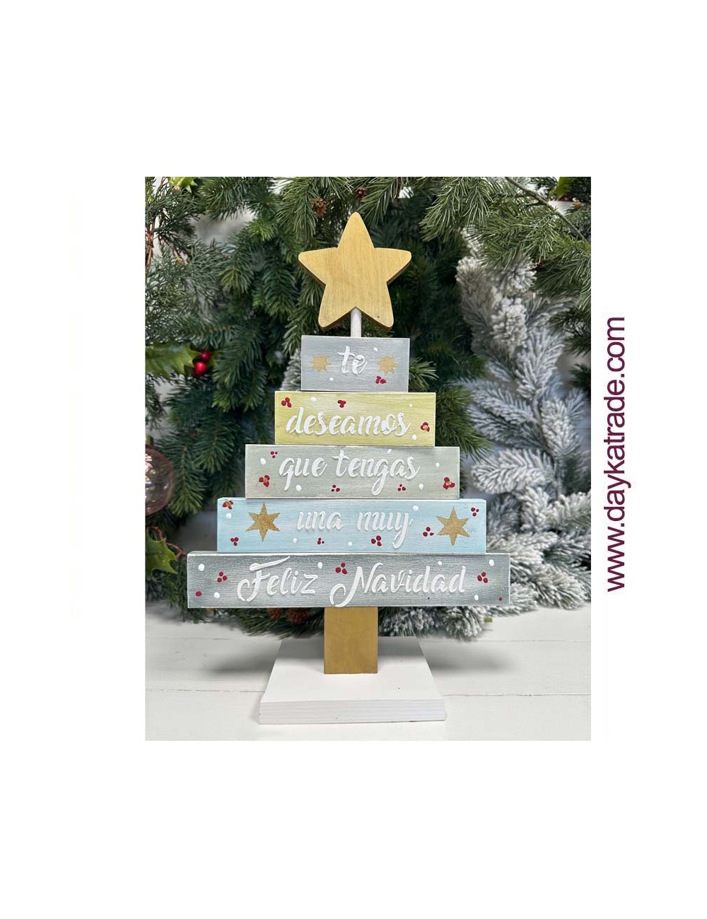 Árbol de navidad articulado con estrella, stencil y tutorial