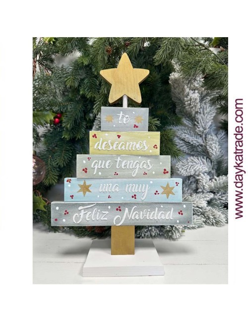 Árbol de navidad articulado con estrella, stencil y tutorial