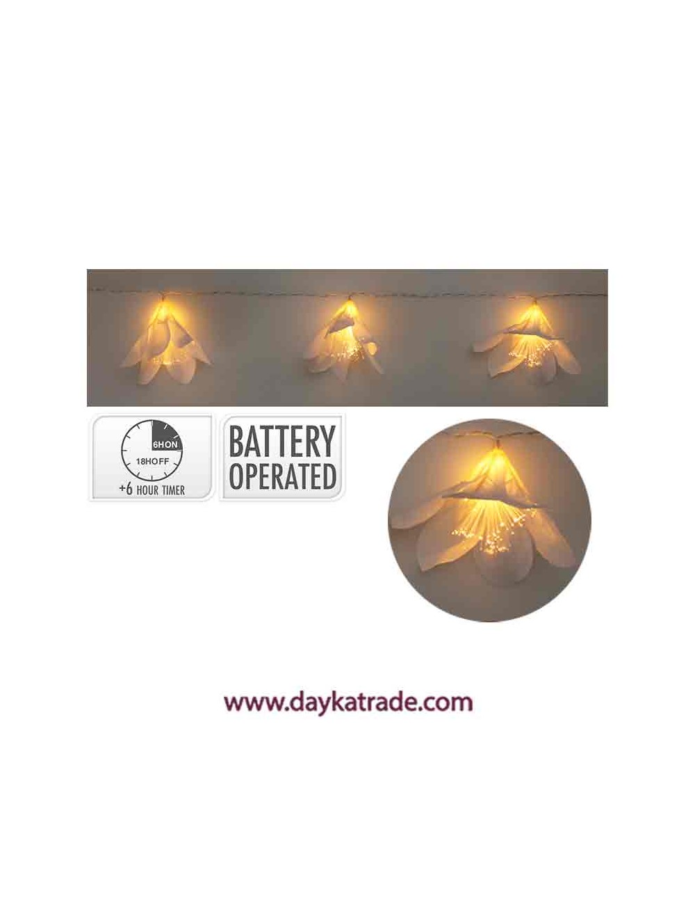 Guirnalda floral con luces