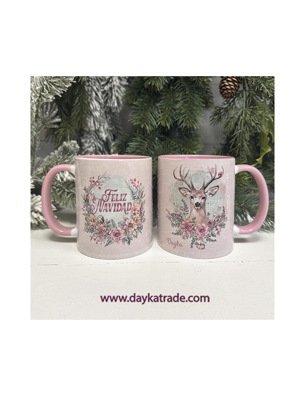 Taza ciervo feliz navidad