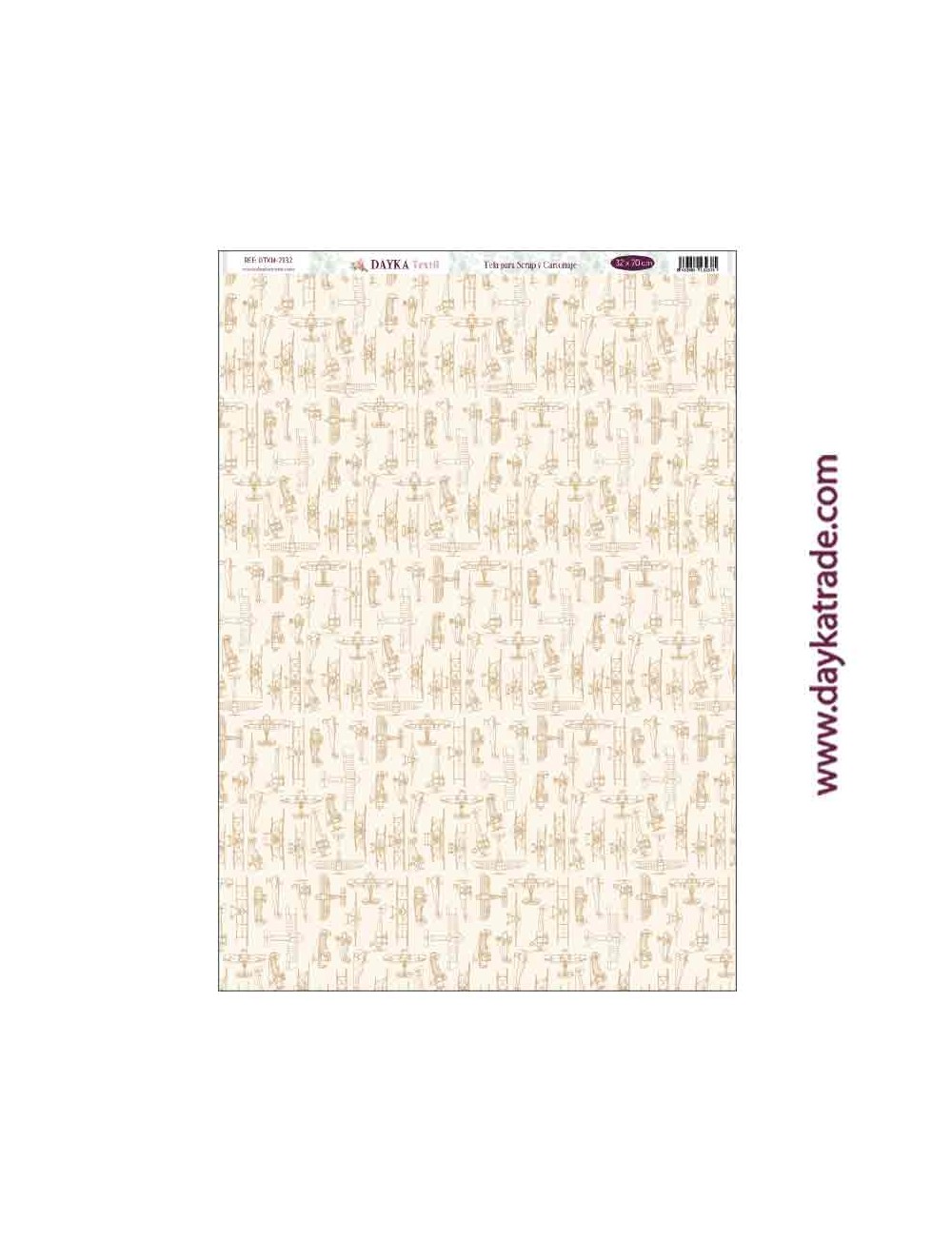 Tela para scrap y cartonajefondo beige aviones  colección "amor y fe"