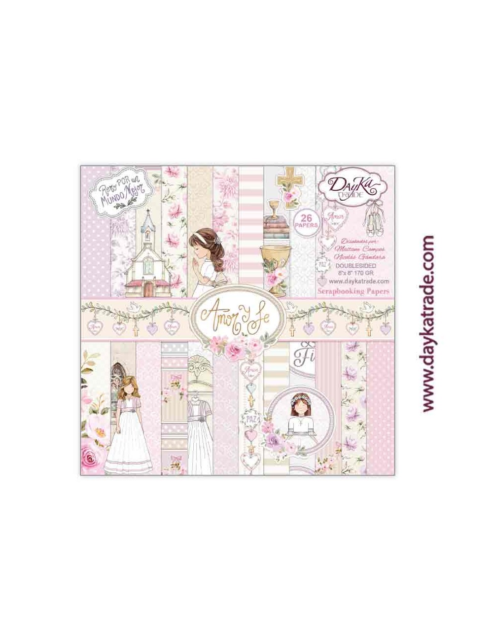 kit scrap "amor y fe" comunión rosas