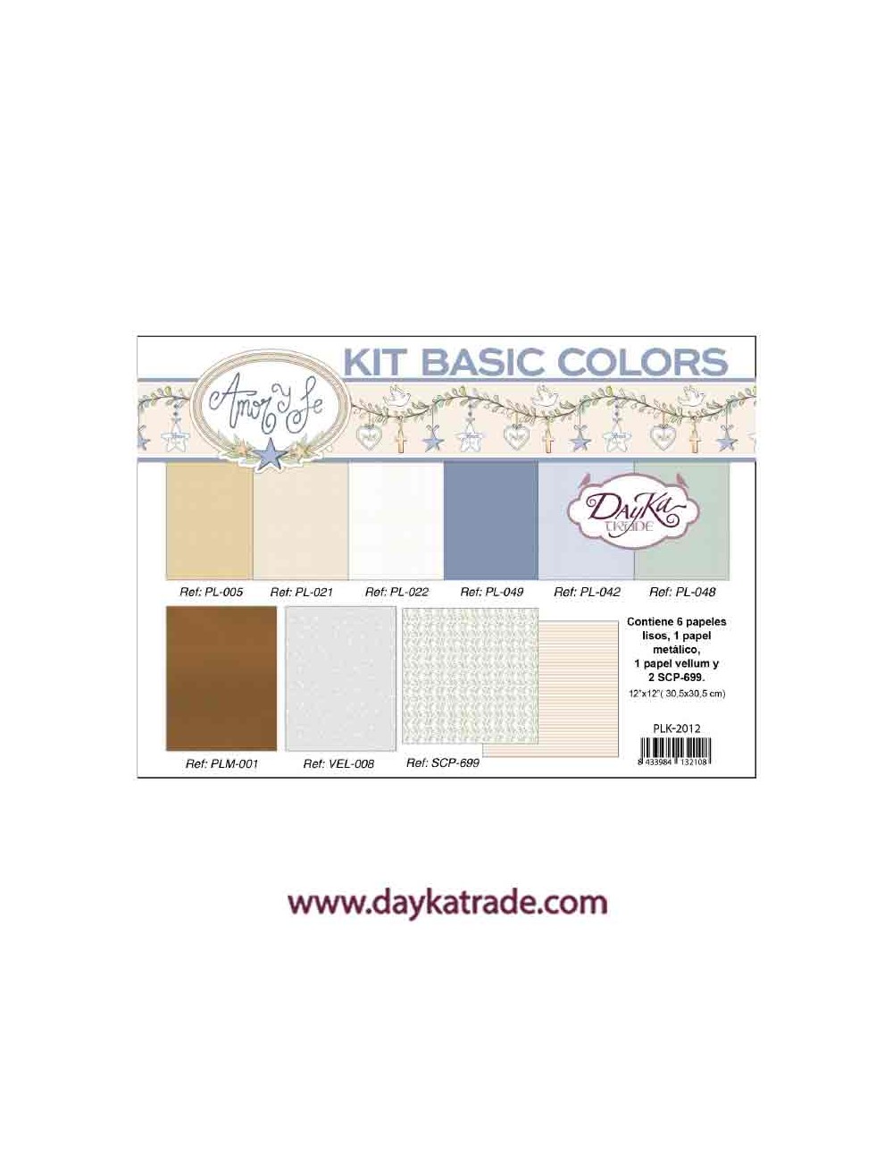 Kit de papeles basic colors colección "amor y fe" azules