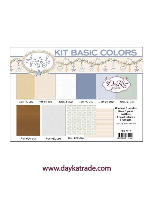 Kit de papeles basic colors colección "amor y fe" azules