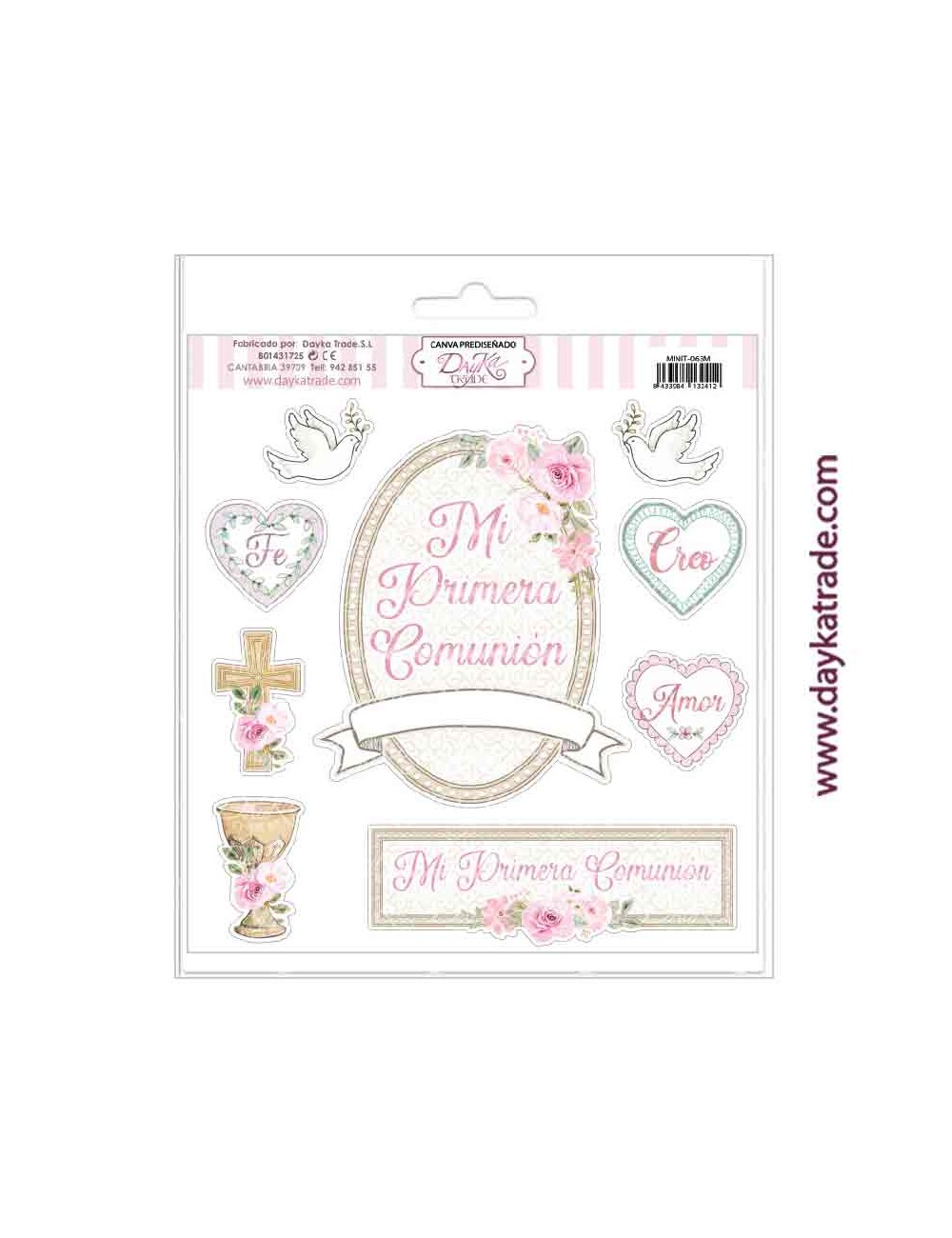 Tela para scrapbooking y etiquetas mi primera comunión rosas