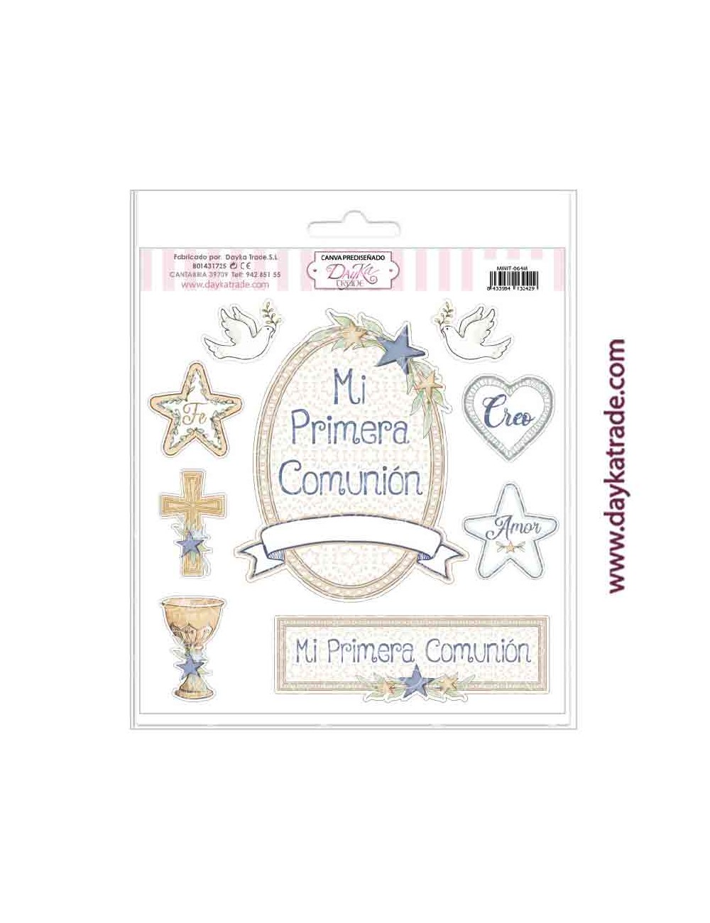 Tela para scrapbooking y etiquetas mi primera comunión azules