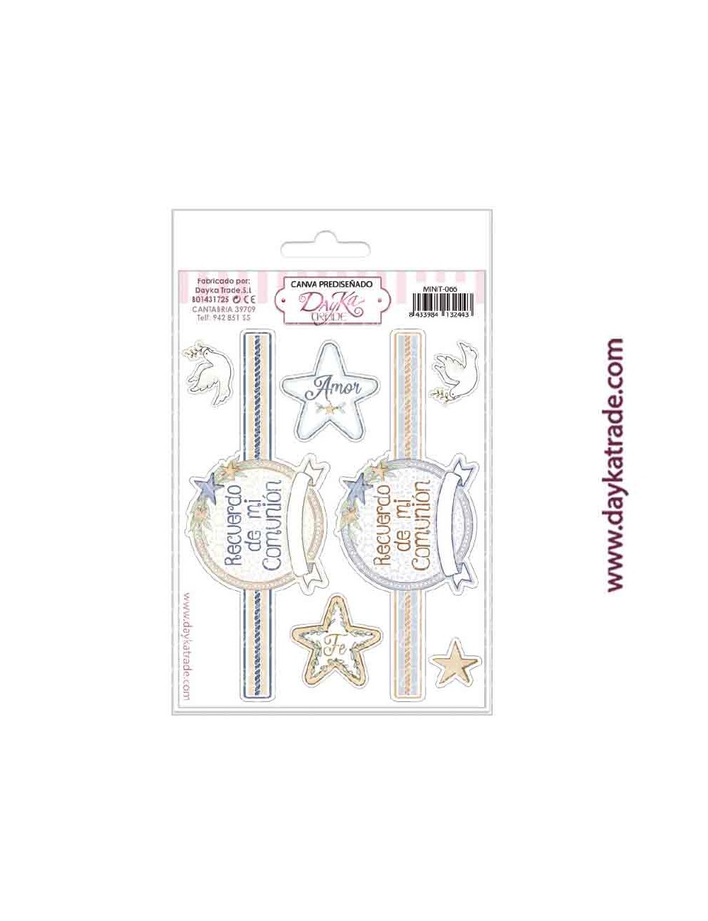 Tela para scrapbooking y etiquetas mi primera comunión azules