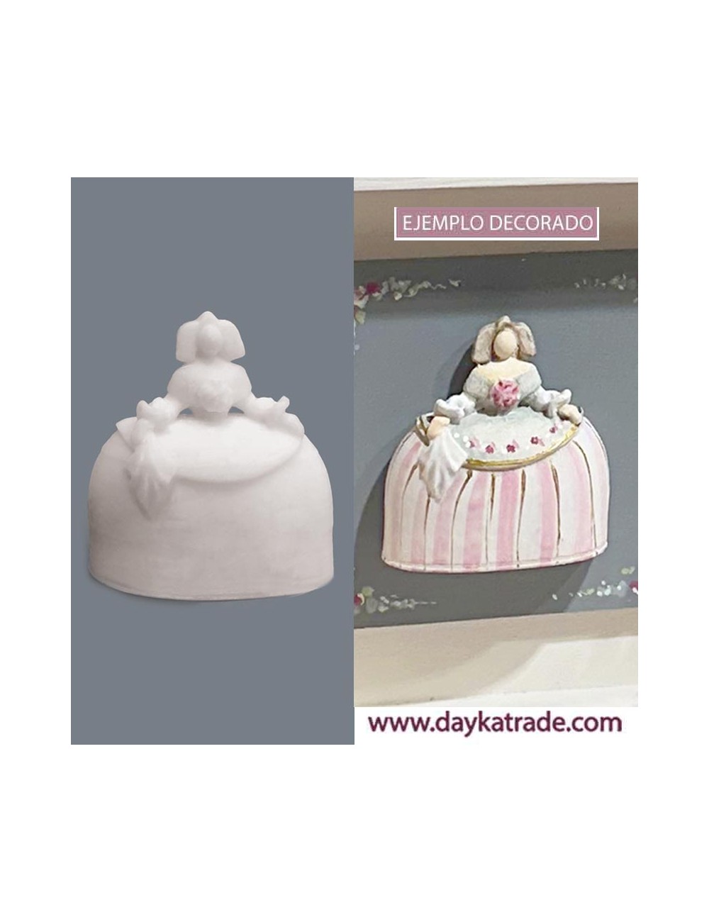 figura de resina de media menina pañuelo