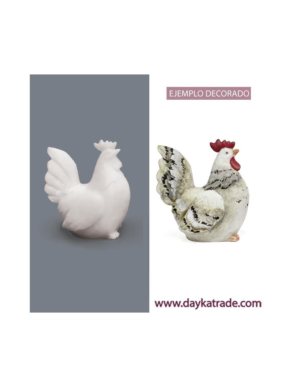 figura de resina de medio gallo