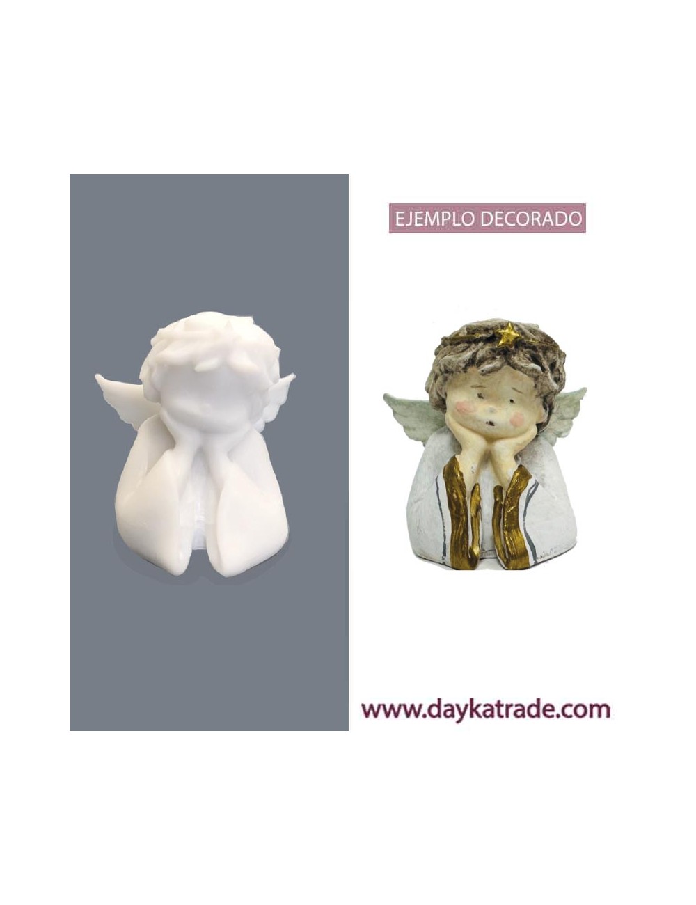 figura de resina de media angelita