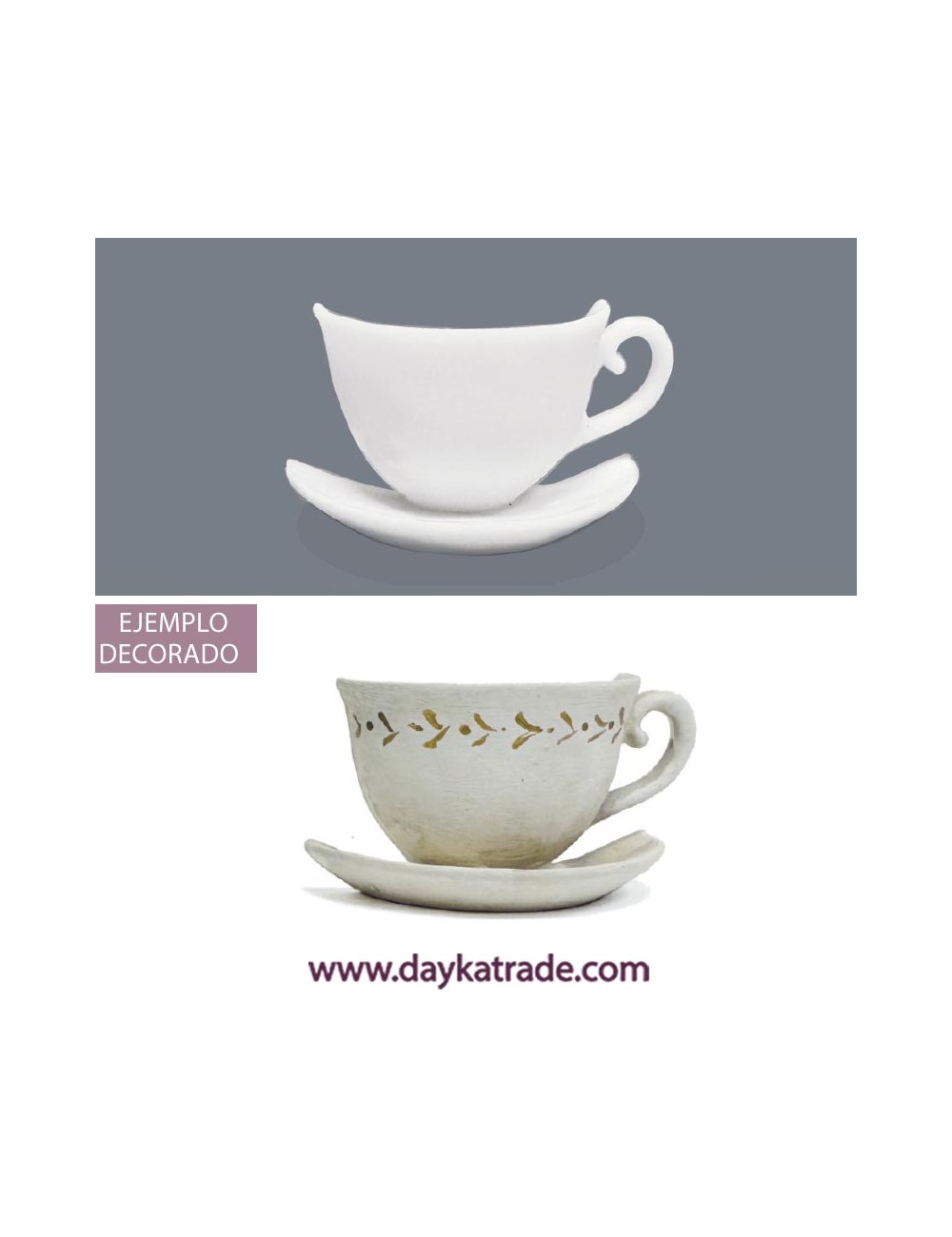 figura de resina de media taza