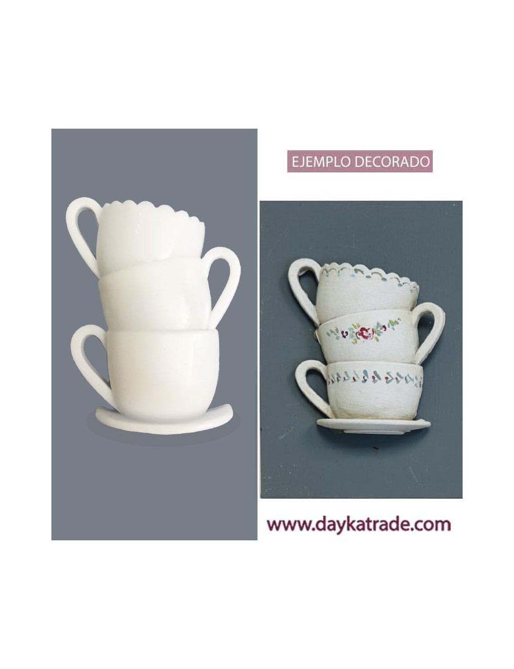 figuras de resina de tazas partidas
