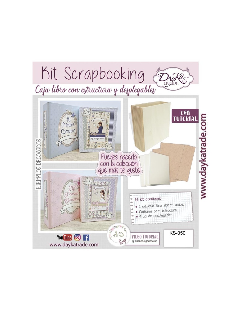 Kit scrap caja libro álbum desplegables