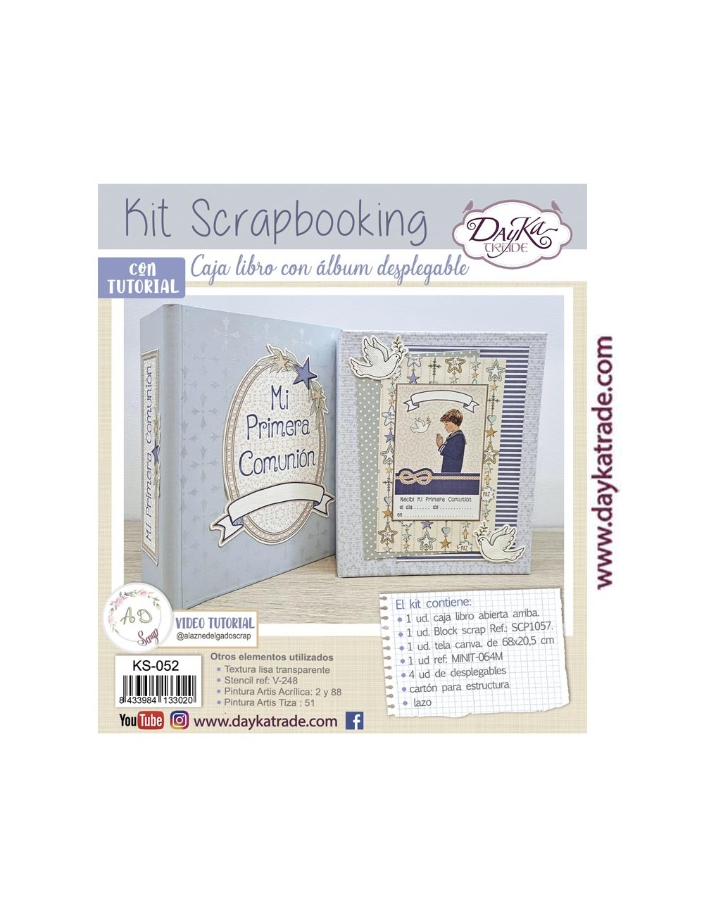 Kit scrap caja libro álbum desplegables niño