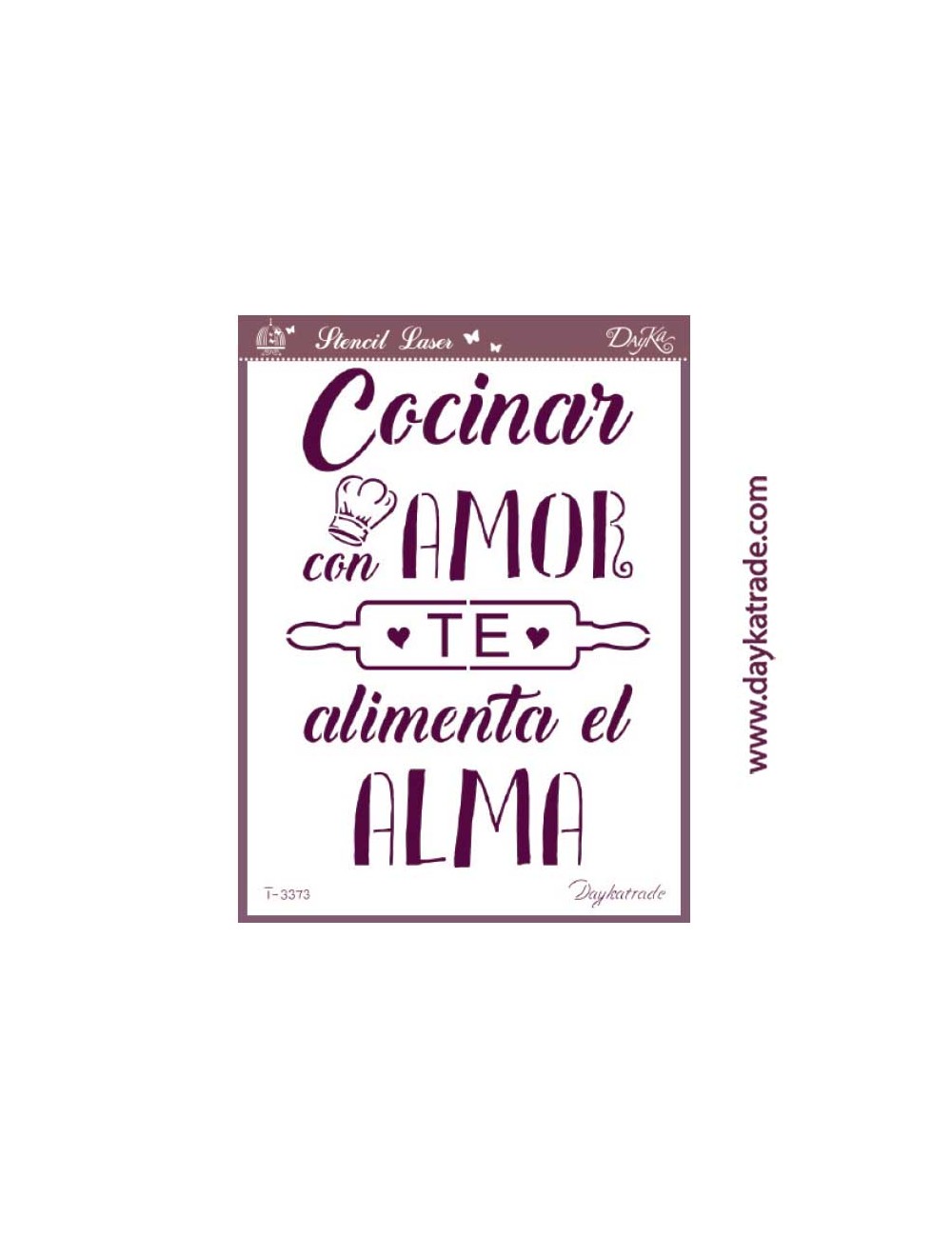 Stencil A4 "cocinar con amor te alimenta el alma"