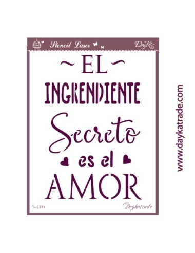 Stencil A4 "el ingrediente secreto es el amor"