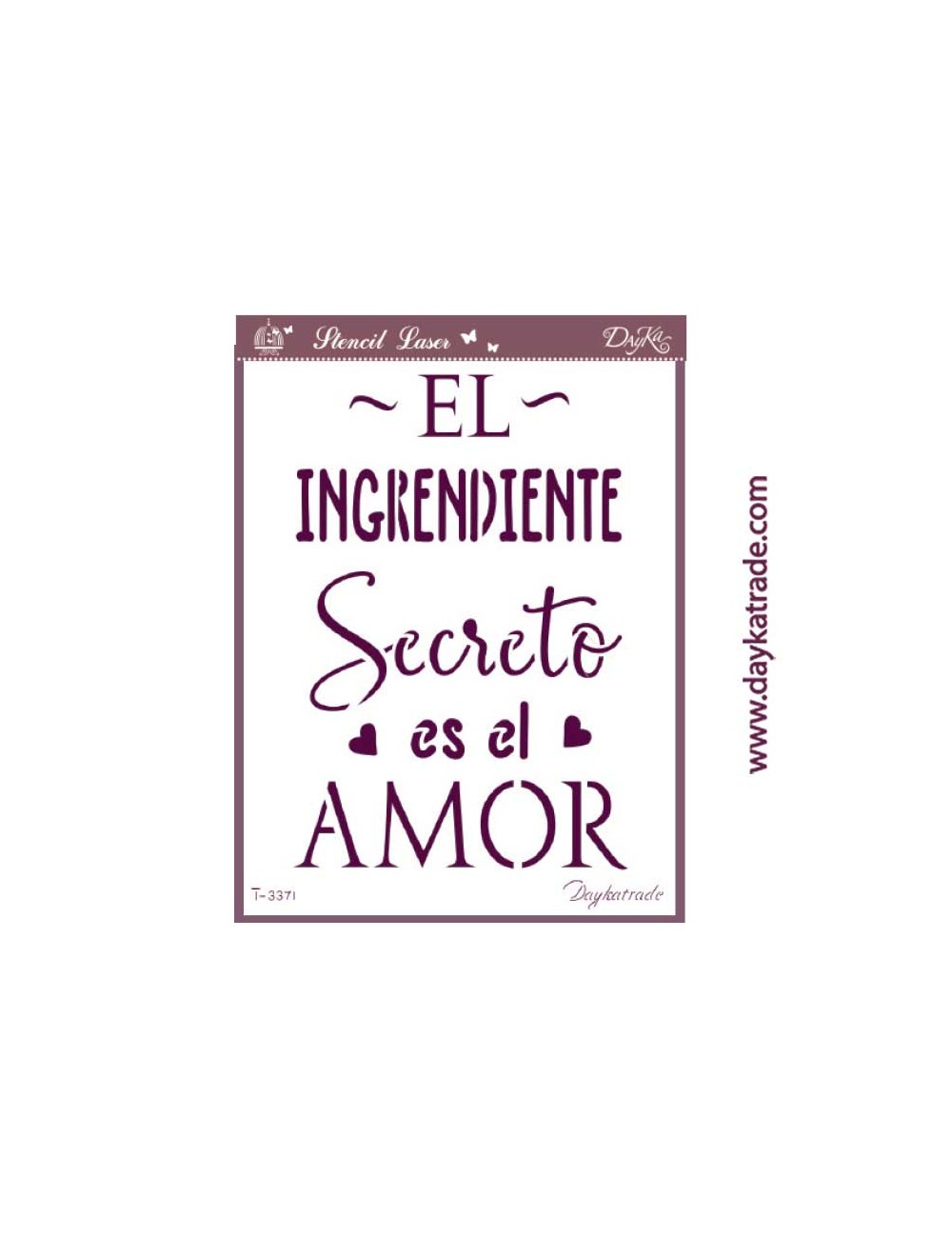 Stencil A4 "el ingrediente secreto es el amor"