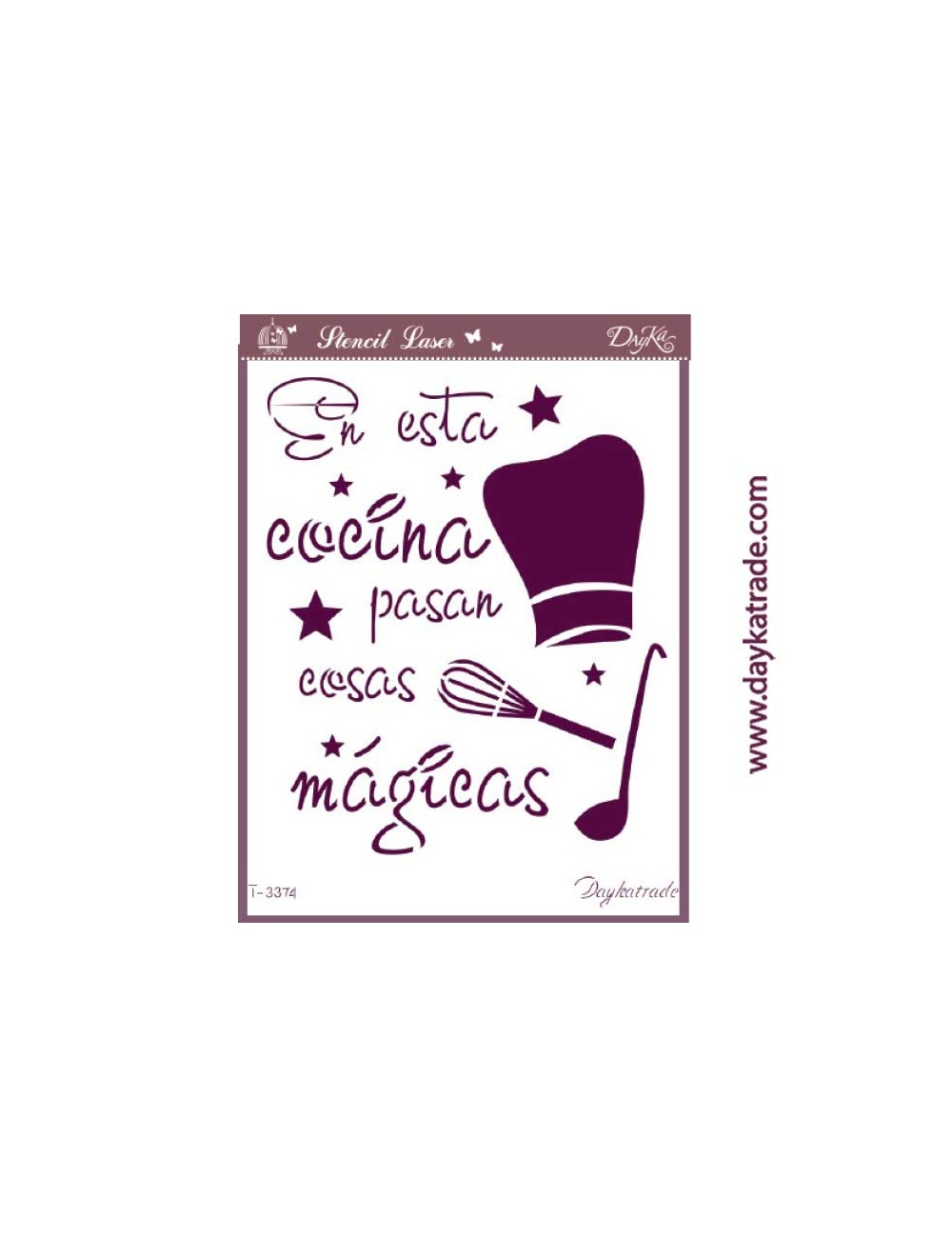 Stencil A4 "en esta cocina pasan cosas mágicas"
