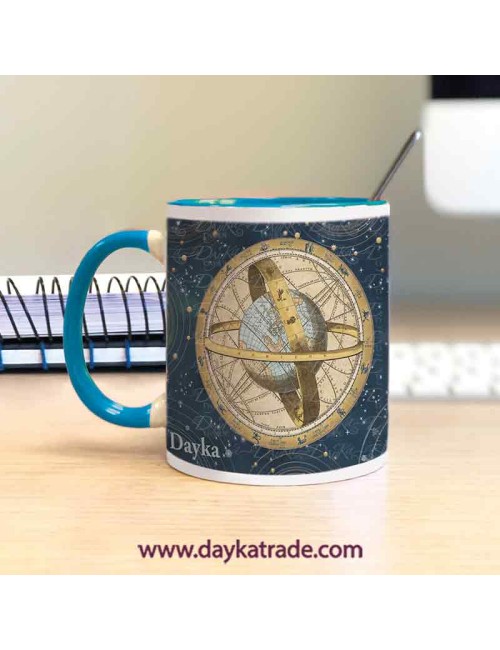 Taza pintada escrito en las estrellas