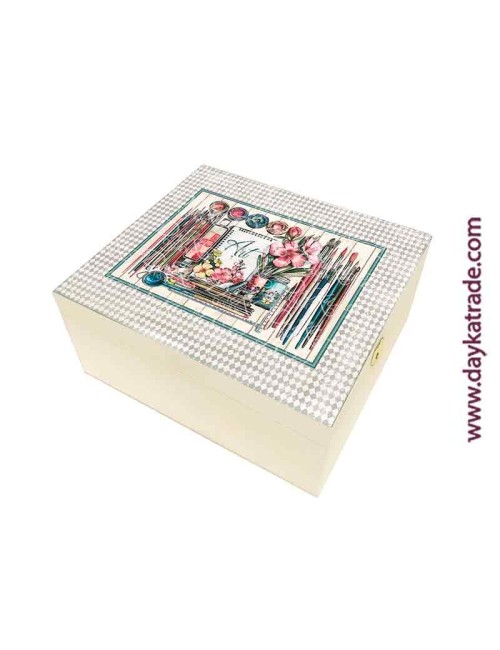 Caja de arte con tela prediseñada