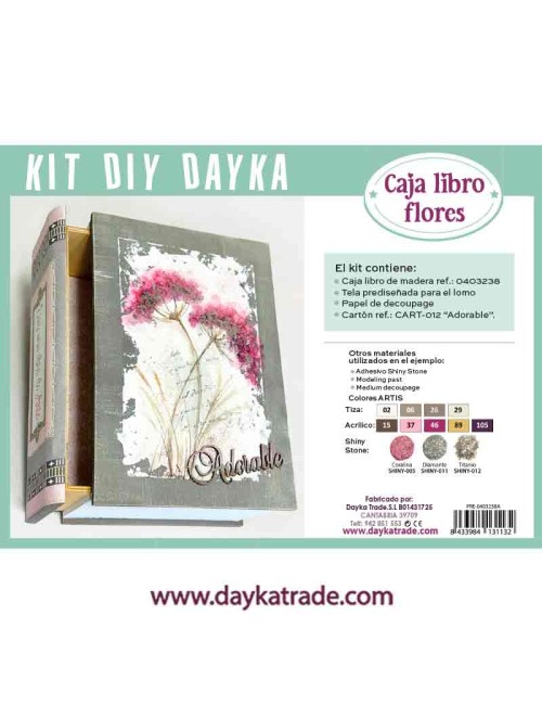 Caja libro con tela prediseñada "eres una obra de arte" y tutorial