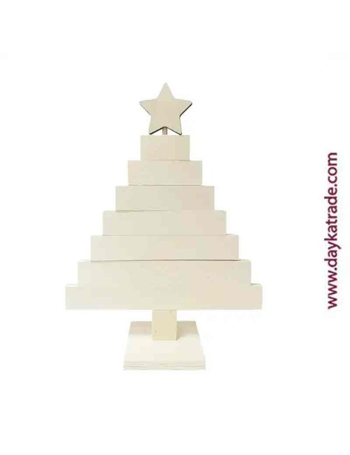 Árbol de navidad articulado con estrella, stencil y tutorial