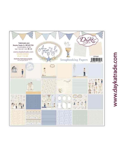 kit scrap "amor y fe" comunión azules