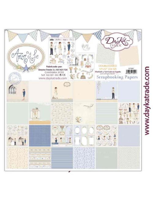 kit scrap "amor y fe" azules