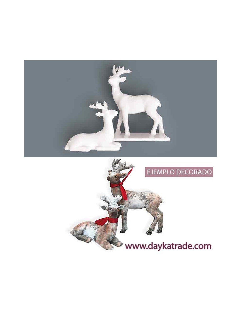 Figuras de resina de dos ciervos