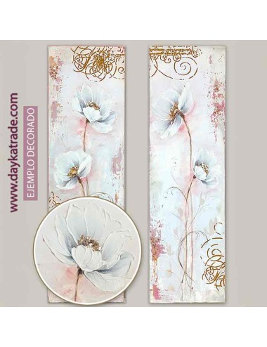 cuadros flores set de 2 con tela prediseñada