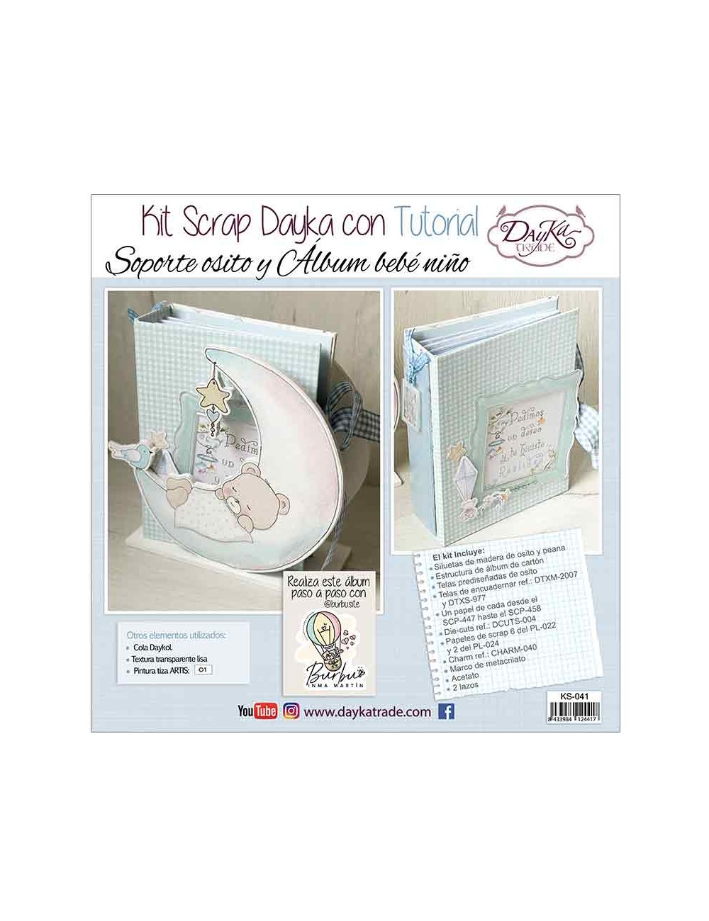 Caja osito y álbum bebé niño