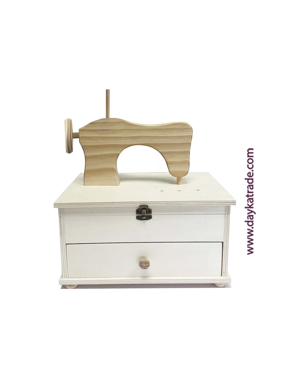 Caja costurero con máquina de coser