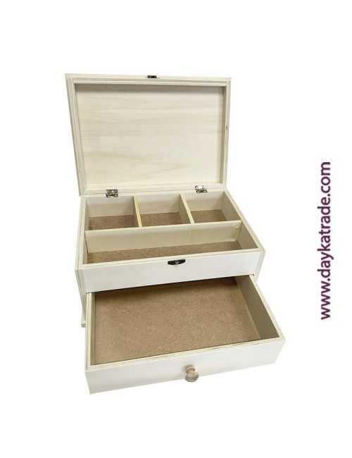 Caja costurero con máquina de coser